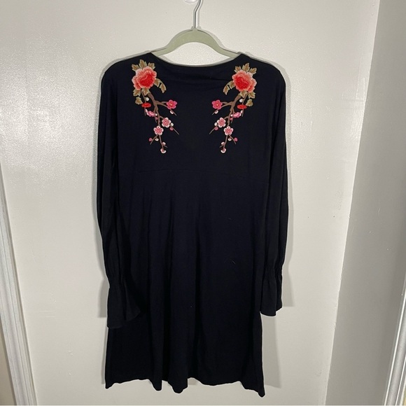 Johnny Was JWLA Floral Embroidered Tunic Mini Dress Bohemian Festival Breathable - Picture 8 of 9